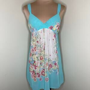 90s Oscar De La Renta Pink Label Babydoll Nightgown Small Chemise Floral Nighty